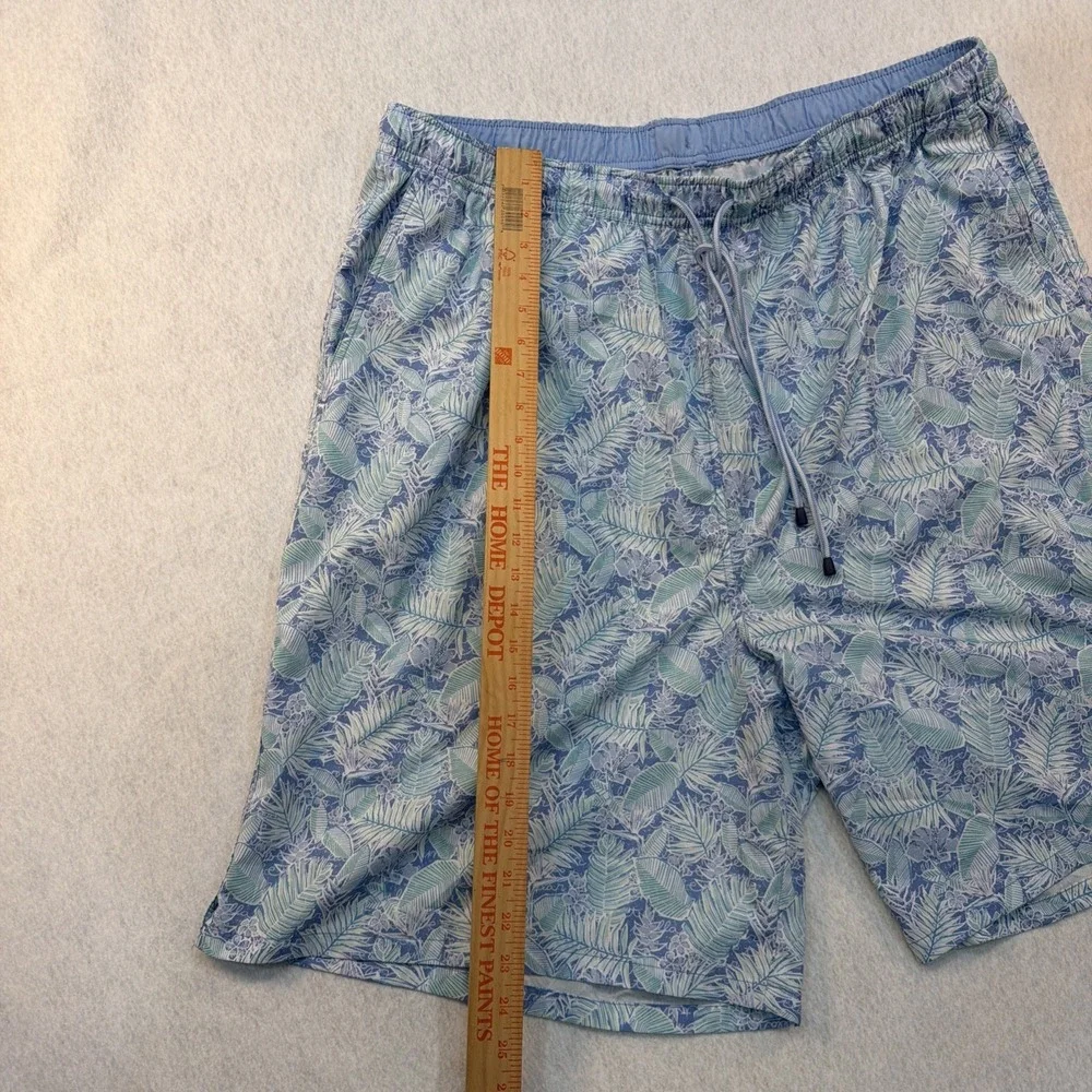 Peter Millar Men's 2XLT  Seaside Swim Trunks Monstera Magic Blue
